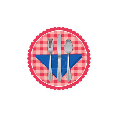 Illustration for Restaurant dish cutlery, vector illustration simple design - Royalty Free Image
