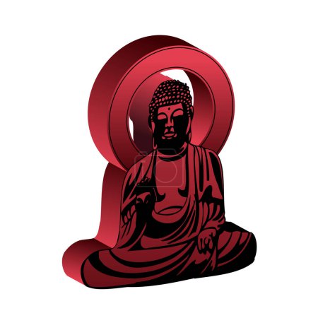 Illustration for Vector buddha icon, copy space - Royalty Free Image