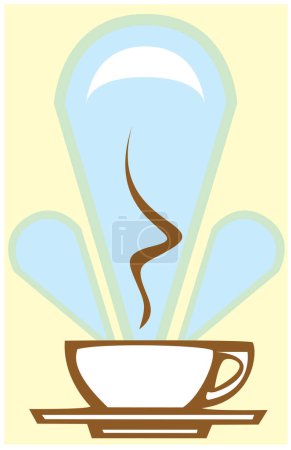 Téléchargez les illustrations : Tasse de café chaud, illustration vectorielle - en licence libre de droit
