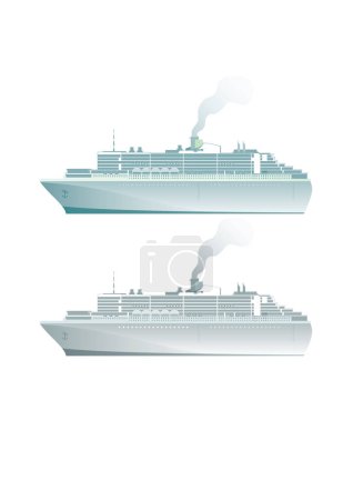 Téléchargez les illustrations : Silhouette réaliste vectorielle du navire - en licence libre de droit