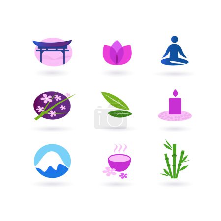 Illustration for Recreation icons set vector illustration - Royalty Free Image