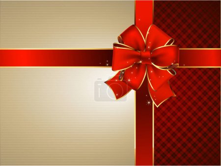 Illustration for Gift box with red ribbon, vector illustration simple design - Royalty Free Image