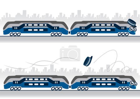 Illustration for Cartoon train, vector illustration simple design - Royalty Free Image