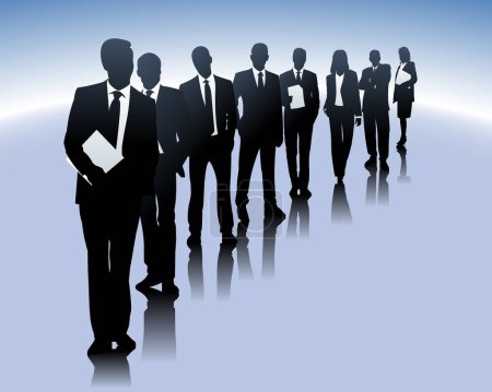 Illustration for Silhouettes of business people on a background - Royalty Free Image
