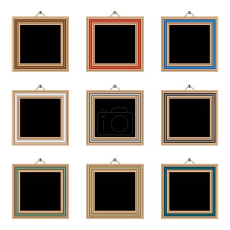 Illustration for Set of vintage frames vector illustration - Royalty Free Image