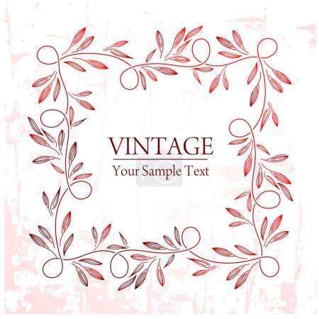 Illustration for Vintage floral greeting card. vector - Royalty Free Image
