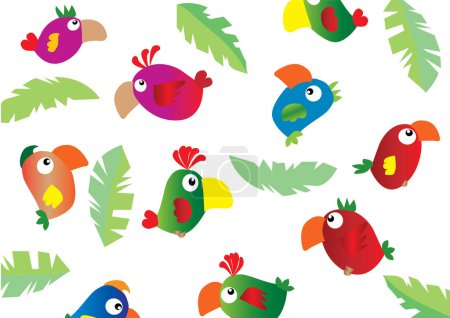 Illustration for Seamless pattern with birds - Royalty Free Image