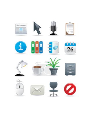 Illustration for Set of office icons, vector illustration simple design - Royalty Free Image