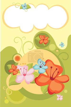 Ilustración de Ilustración vectorial de fondo abstracto con un colorido elementos florales - Imagen libre de derechos