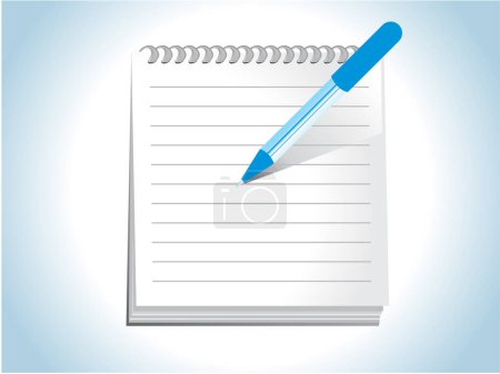 Illustration for Notepad with pen isolated on a white background - Royalty Free Image