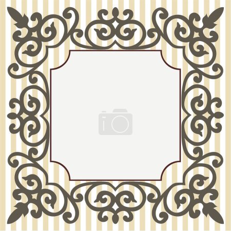 Illustration for Vintage decorative ornate frame, greeting card, invitation card. vector illustration - Royalty Free Image