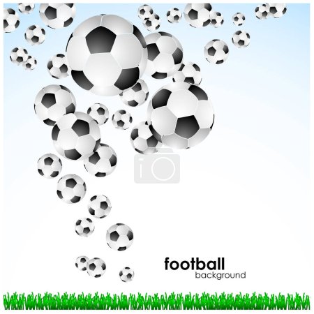 Téléchargez les illustrations : Fond de football avec des balles - en licence libre de droit