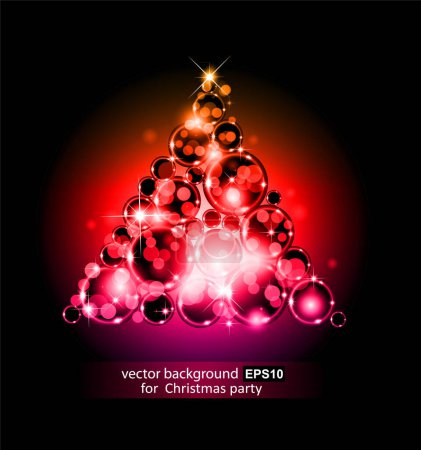 Ilustración de Fondo de Navidad con árbol de Navidad, ilustración vectorial - Imagen libre de derechos