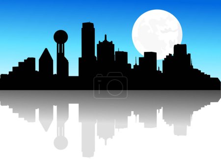 Ilustración de Horizonte de la ciudad por la noche - Imagen libre de derechos