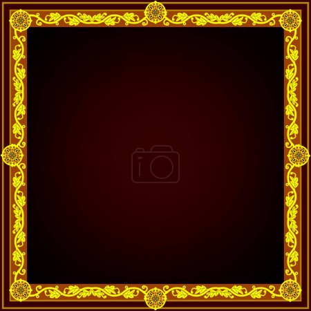 Illustration for Golden frame on black background, vector illustration - Royalty Free Image