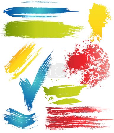 Illustration for Colorful paint splashes on white background - Royalty Free Image