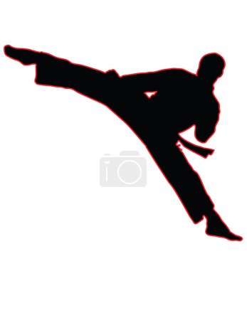Illustration for Silhouette of male fighter - Royalty Free Image