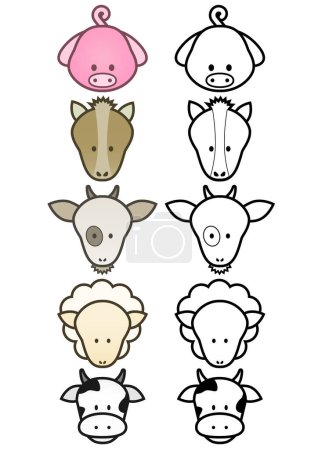 Téléchargez les illustrations : Mignon vache animal dessin animé - en licence libre de droit