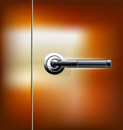 Illustration for 3 d rendering of door with keyhole on a wall background - Royalty Free Image