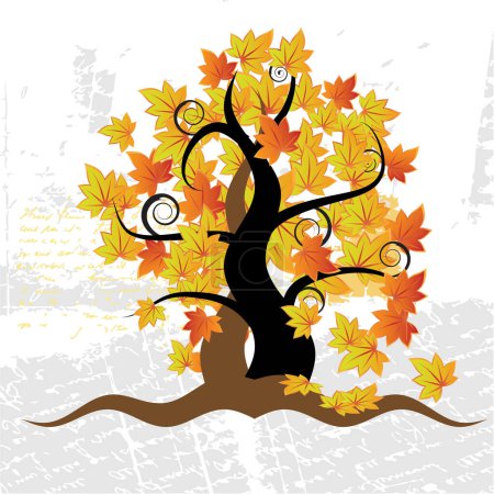 Illustration for Vector illustration with autumn leaves. - Royalty Free Image