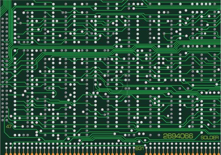 Illustration for Electronic circuit board close up. background of computer circuit board with electronic components. - Royalty Free Image