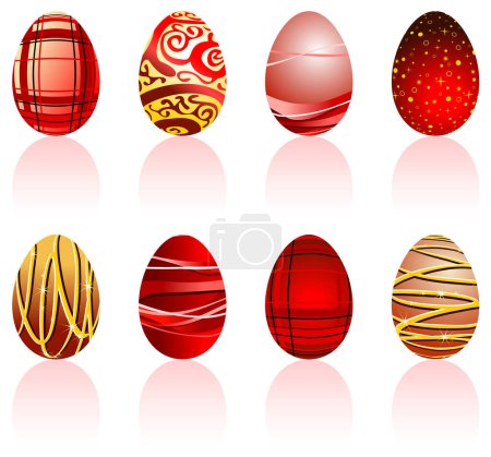 Ilustración de Conjunto de diferentes huevos decorativos de Pascua - Imagen libre de derechos
