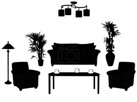 Téléchargez les illustrations : Illustration vectorielle intérieure appartement - en licence libre de droit
