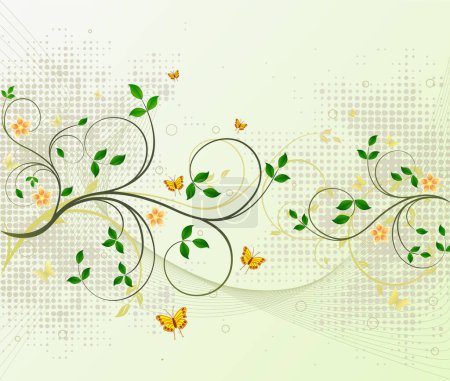 Ilustración de Ilustración vectorial con elementos florales - Imagen libre de derechos