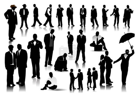Ilustración de Siluetas vectoriales de gente de negocios - Imagen libre de derechos