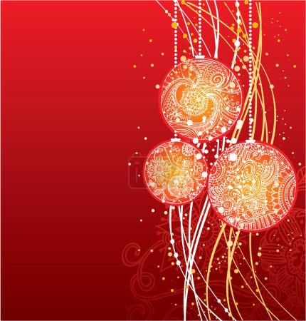 Illustration for Christmas card with balls - Royalty Free Image