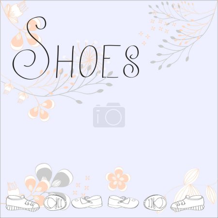 Téléchargez les illustrations : Chaussures pour filles, illustration vectorielle. - en licence libre de droit