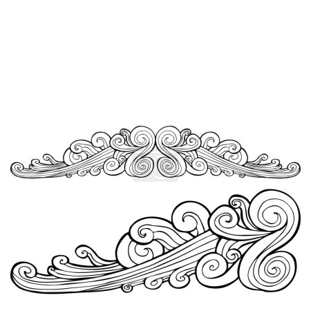 Illustration for Hand drawn floral elements for wedding invitation, wedding cards, vector illustration - Royalty Free Image