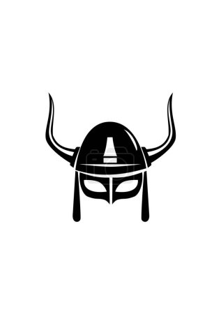 Ilustración de Viking casco vector icono diseño ilustración logotipo plantilla - Imagen libre de derechos