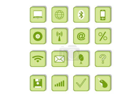 Illustration for Web icon set for website, vector background in transparent ) - Royalty Free Image