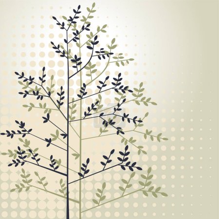 Téléchargez les illustrations : Branche d'arbre avec feuilles - en licence libre de droit
