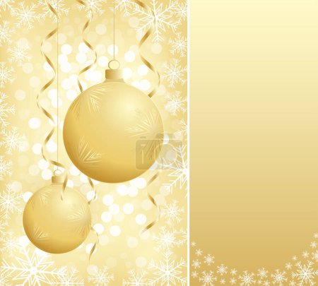 Ilustración de Fondo navideño con bolas y copos de nieve. ilustración vectorial - Imagen libre de derechos