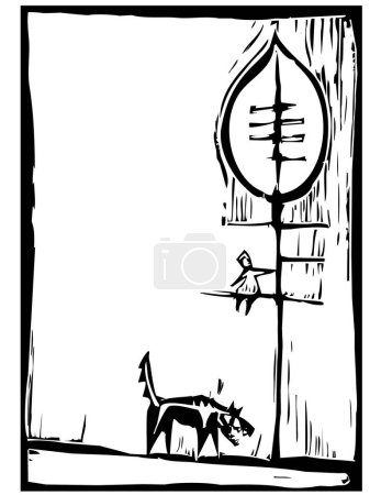 Téléchargez les illustrations : Illustration vectorielle noir et blanc d'un chien - en licence libre de droit