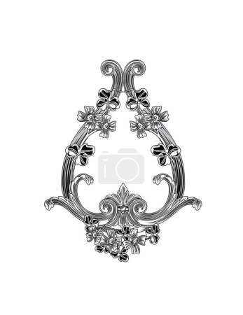 Illustration for Vintage baroque ornament isolated - Royalty Free Image