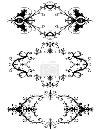 Illustration for Vector illustration of various floral ornament - Royalty Free Image