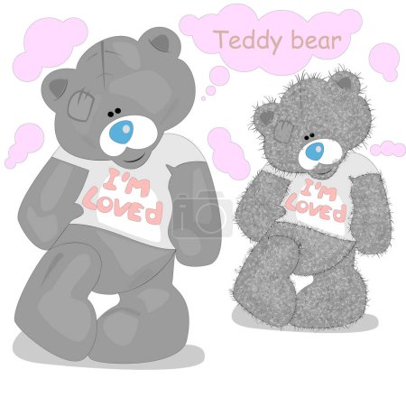 Illustration for Cute cartoon teddy bears. vector illustration - Royalty Free Image