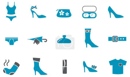 Illustration for Fashion and beauty icon set, vector illustration simple design - Royalty Free Image