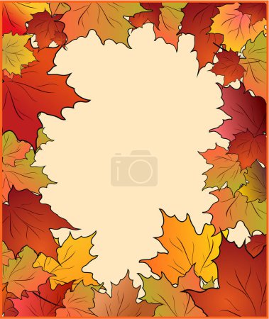 Illustration for Autumn maple leaves vector illustration. - Royalty Free Image