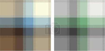 Ilustración de Patrón de cuadros sin costura en verde y azul, marrón, negro. - Imagen libre de derechos