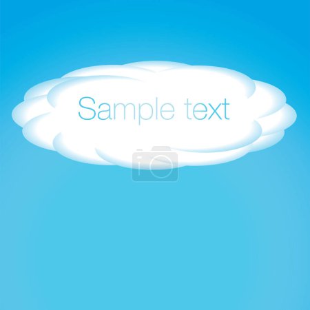 Téléchargez les illustrations : Fond vectoriel bleu avec nuages et espace pour le texte - en licence libre de droit