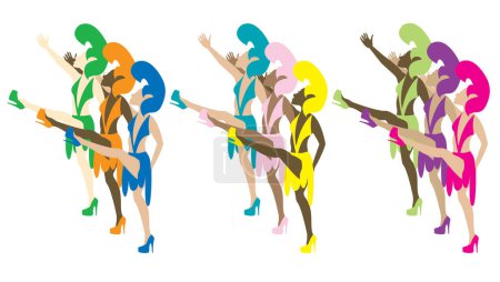 Ilustración de Siluetas de una bailarina - Imagen libre de derechos