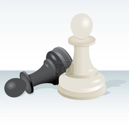 Ilustración de Pieza de ajedrez en el tablero - Imagen libre de derechos
