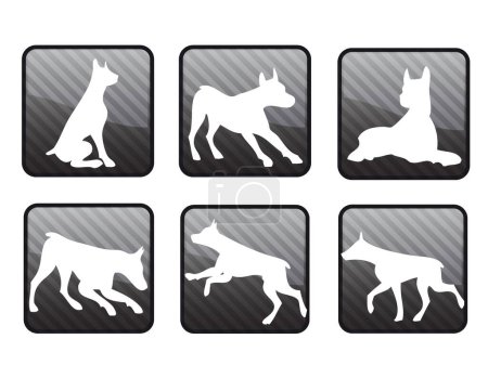 Illustration for Dogs on the background in different expressions - Royalty Free Image