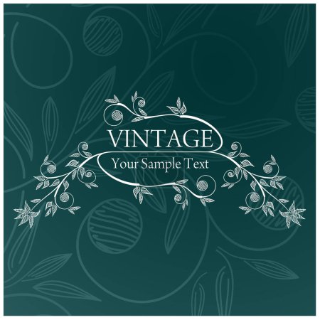 Illustration for Vector vintage card with flowers - Royalty Free Image