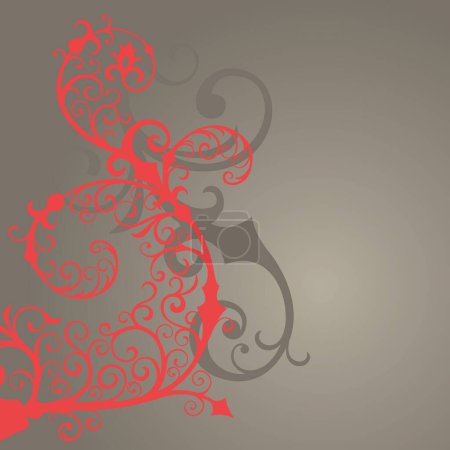 Illustration for Abstract background with red floral elements. - Royalty Free Image