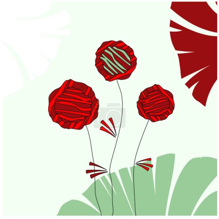Ilustración de Tarjeta floral vector. mano ilustración dibujada - Imagen libre de derechos